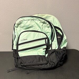 L.L. Bean Light Green and Black Backpack